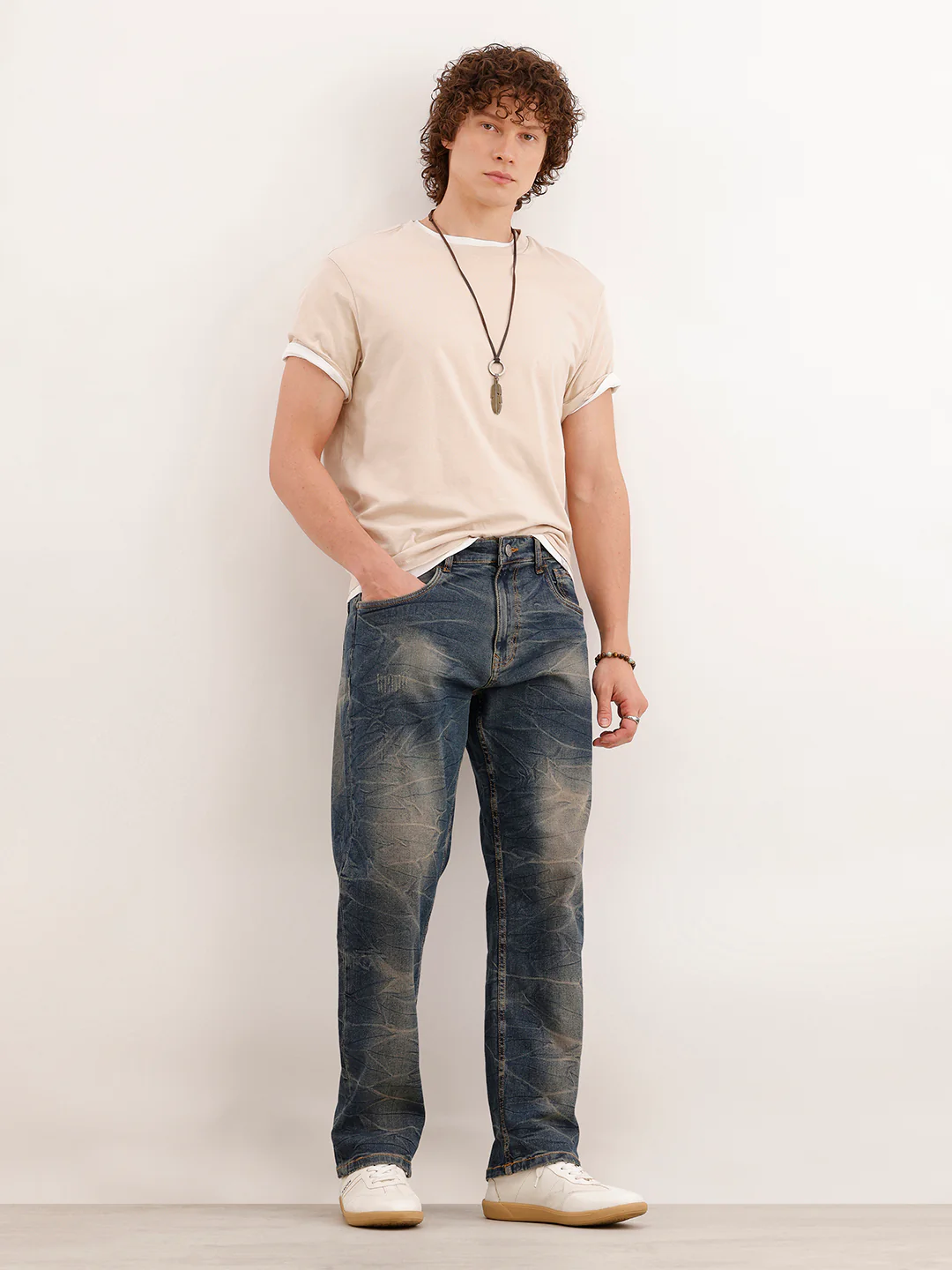 Faded Anti Fit Denim Jeans  | Blue - Image 2
