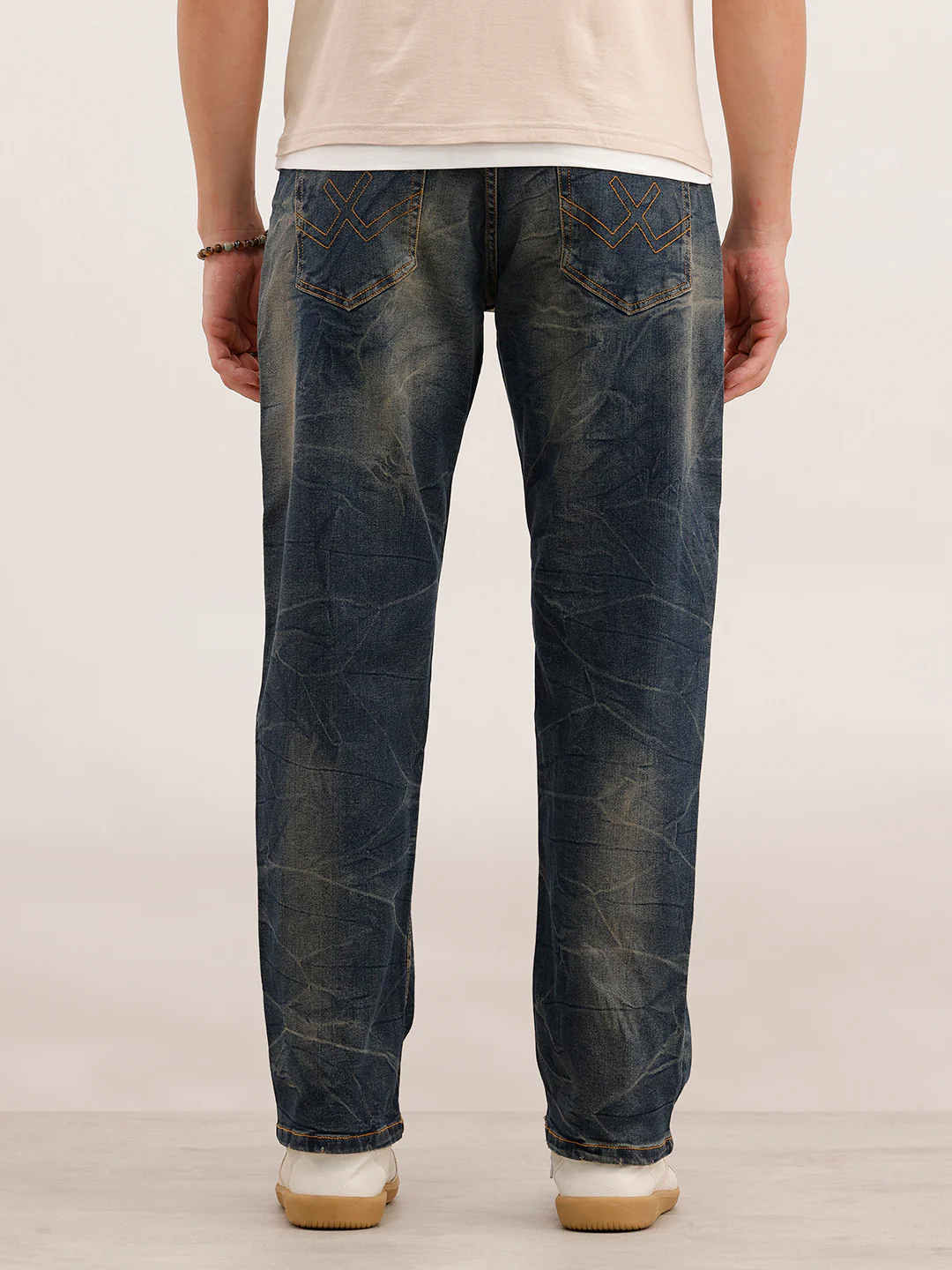 Faded Anti Fit Denim Jeans  | Blue - Image 3