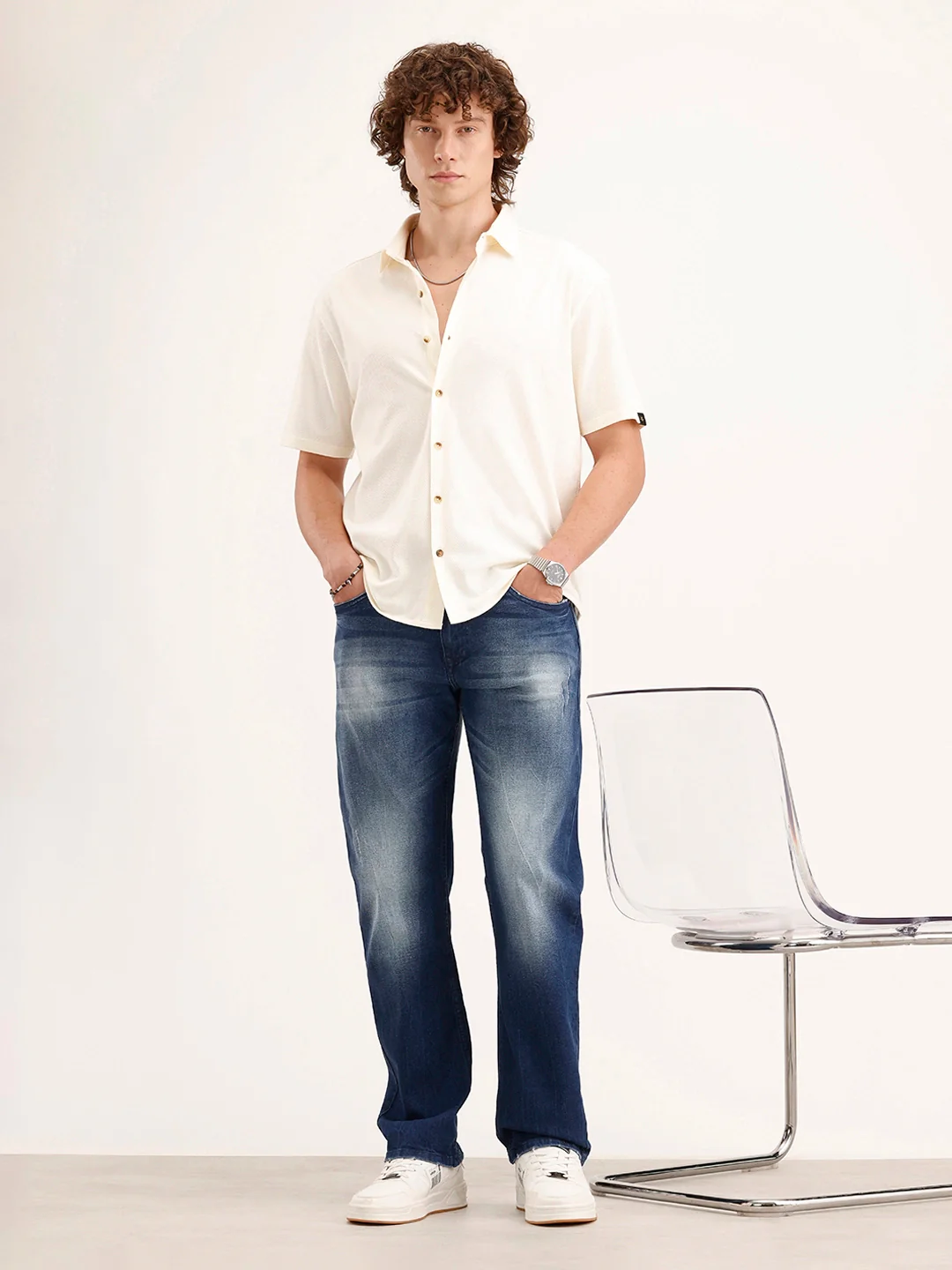 Faded Anti Fit Denim Jeans | Blue - Image 2