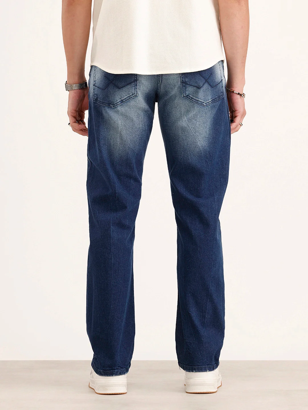 Faded Anti Fit Denim Jeans | Blue - Image 3