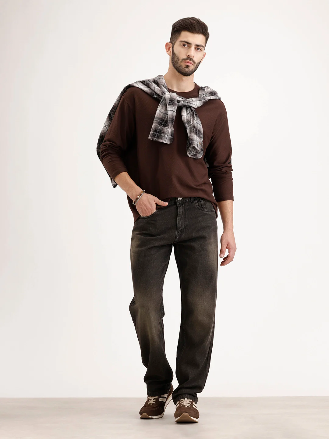Faded Anti Fit Denim Jeans | Dark Grey - Image 2