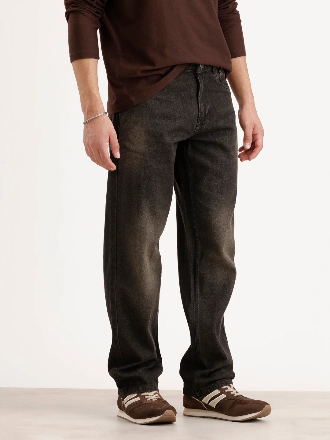 Faded Anti Fit Denim Jeans | Dark Grey - Image 4