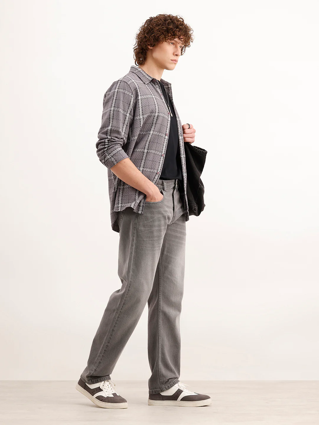 Faded Anti Fit Denim Jeans  | Grey - Image 2