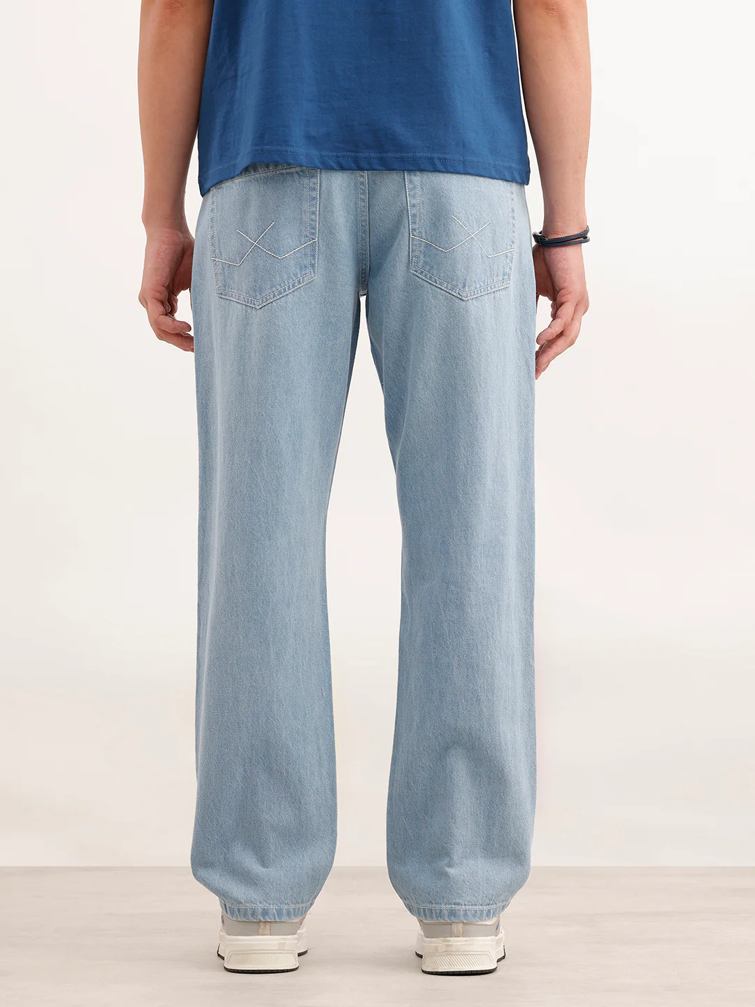 Faded Anti Fit Denim Jeans  | Light Blue - Image 3