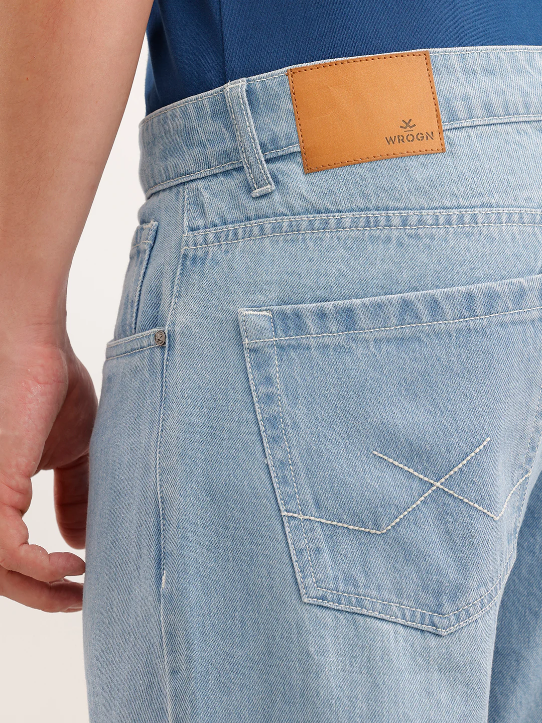 Faded Anti Fit Denim Jeans  | Light Blue - Image 6