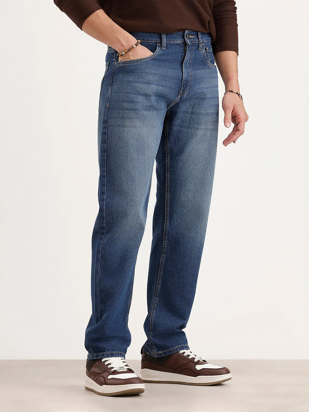 Faded Anti Fit Denim Jeans | Light Blue - Image 4