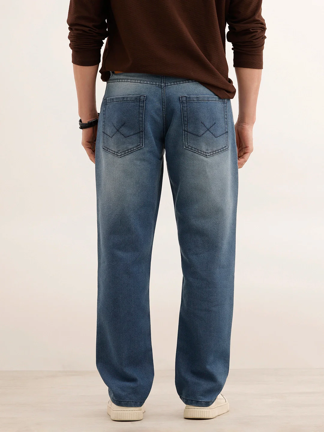Faded Anti Fit Denim Jeans | Light Blue - Image 3