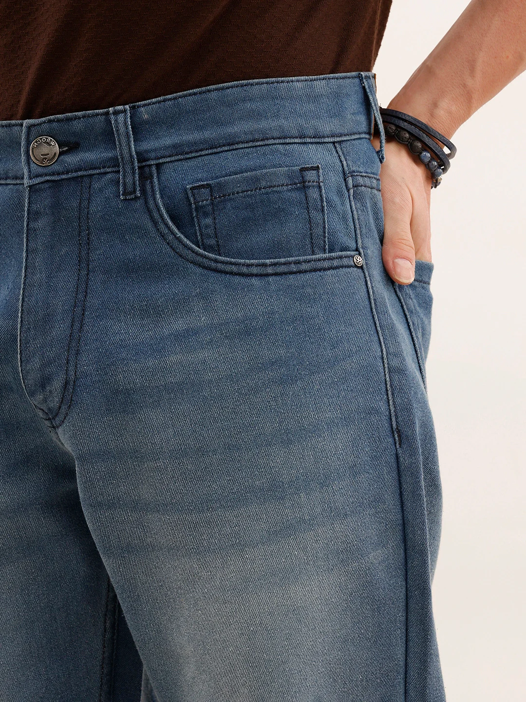 Faded Anti Fit Denim Jeans | Light Blue - Image 5