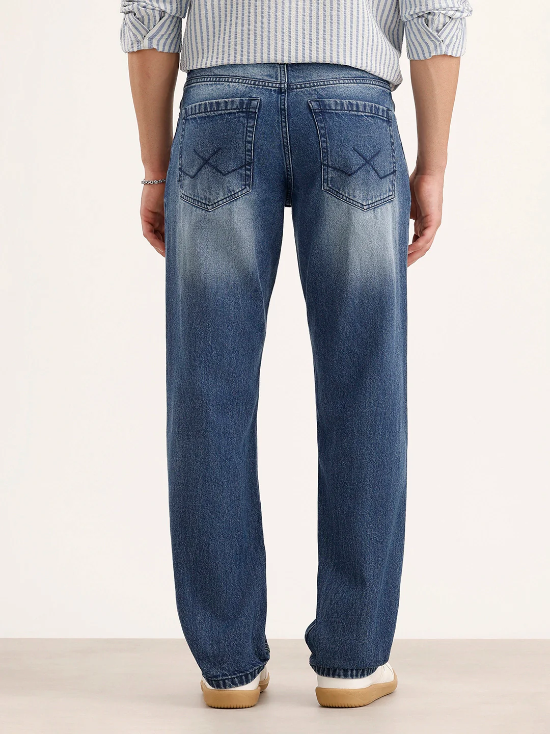 Faded Anti Fit Denim Jeans | Light Blue - Image 3