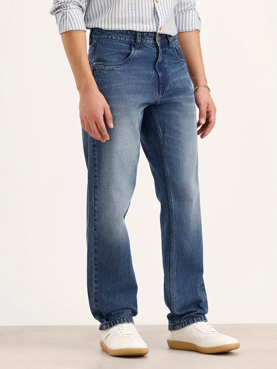 Faded Anti Fit Denim Jeans | Light Blue - Image 4