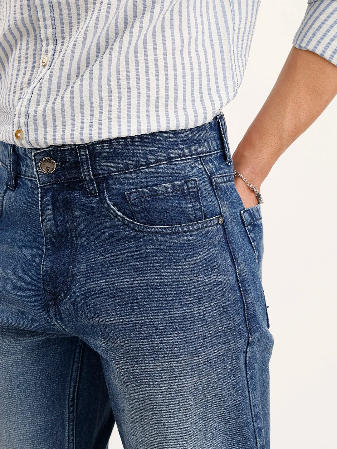Faded Anti Fit Denim Jeans | Light Blue - Image 5