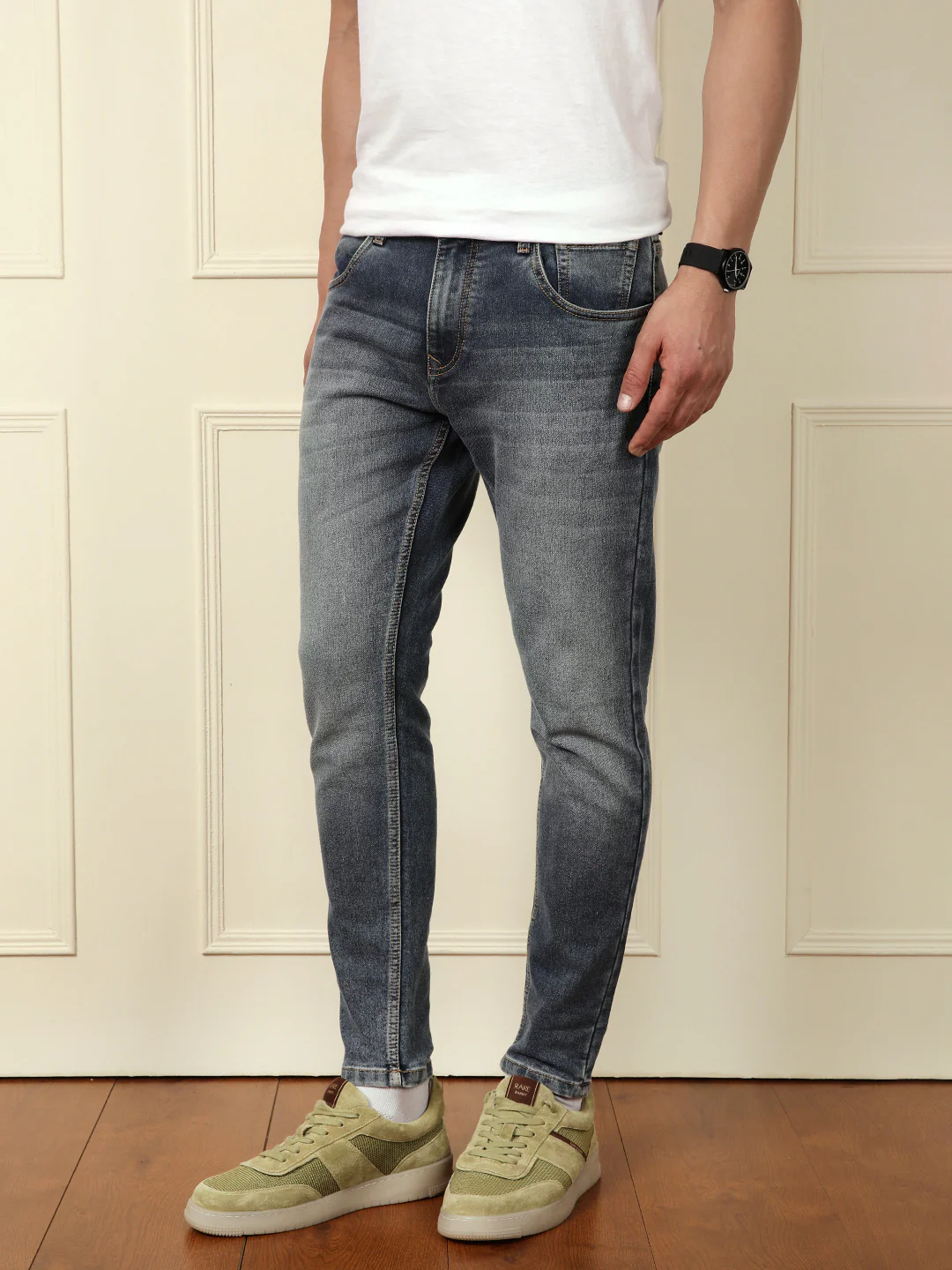 Heavy Fade Skinny Fit Jeans | Blue - Image 4