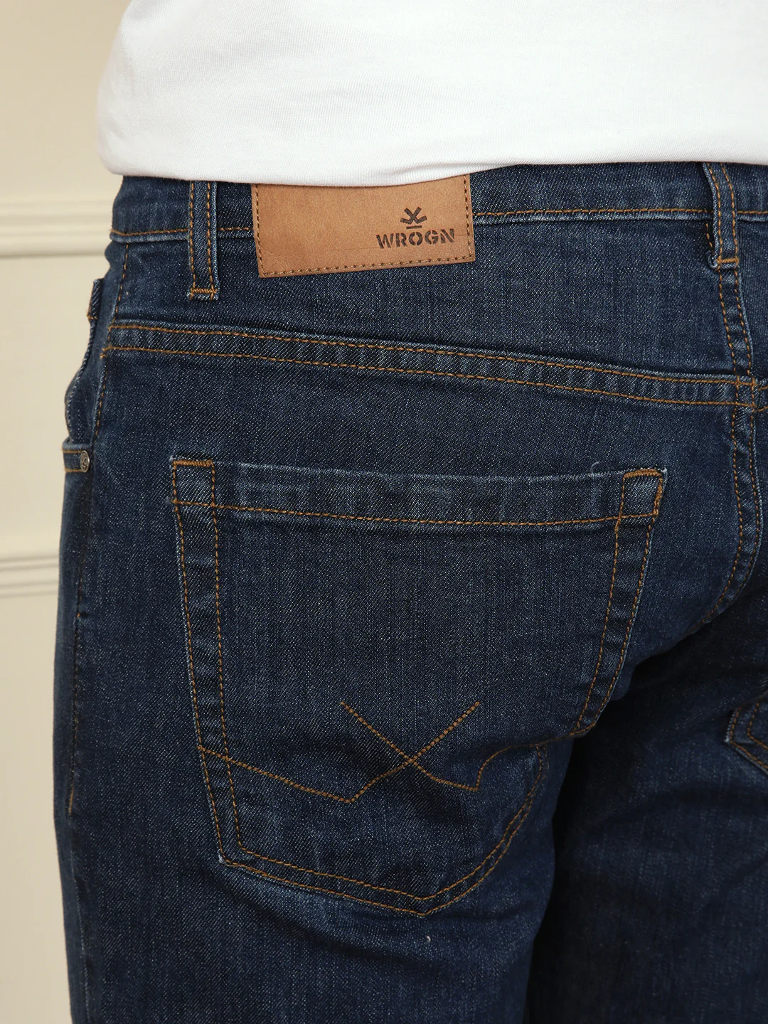 Faded Slim Tapered Jeans | Dark Blue - Image 6