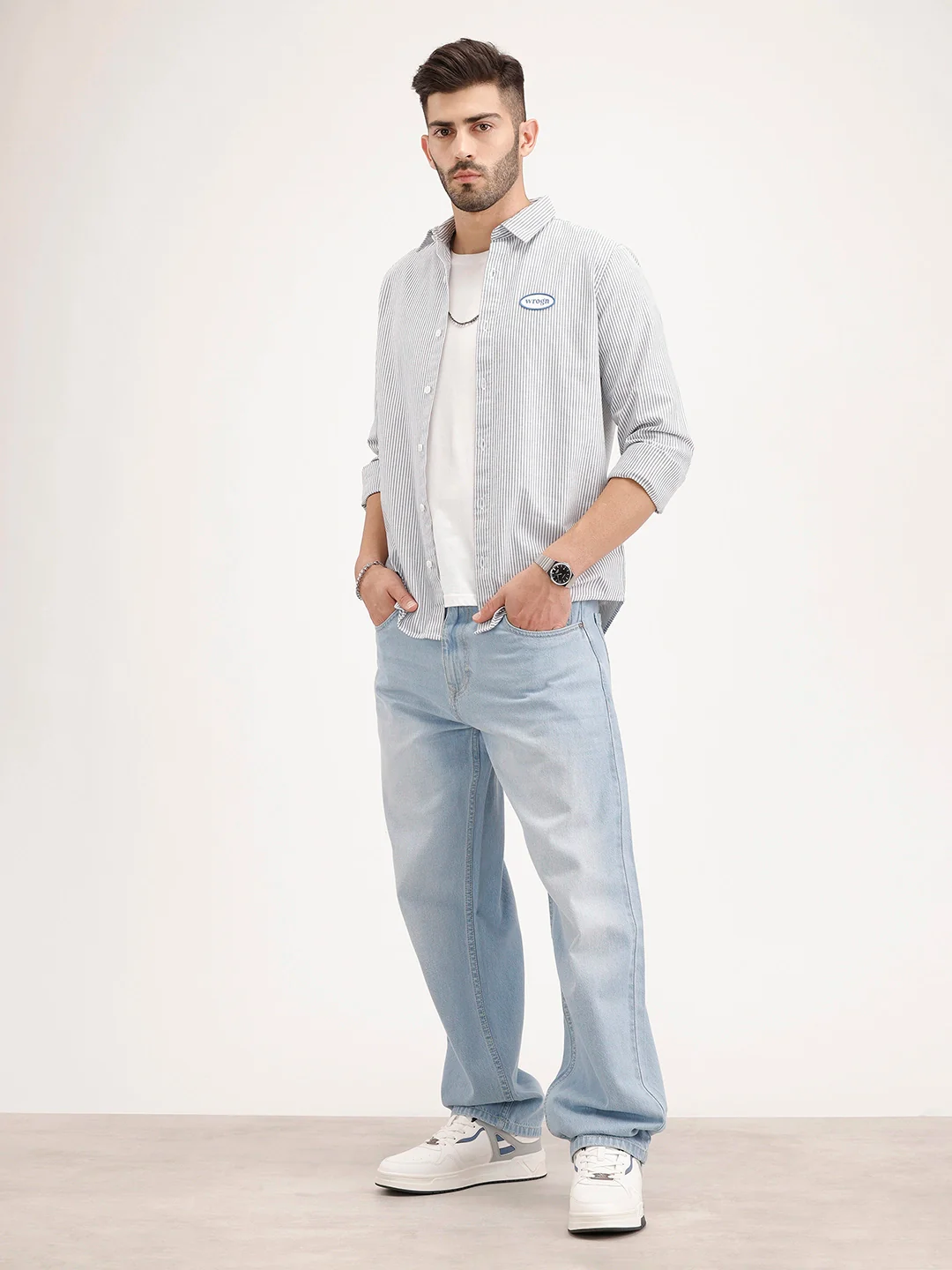 Faded Loose Fit Denim Jeans | Light Blue - Image 2