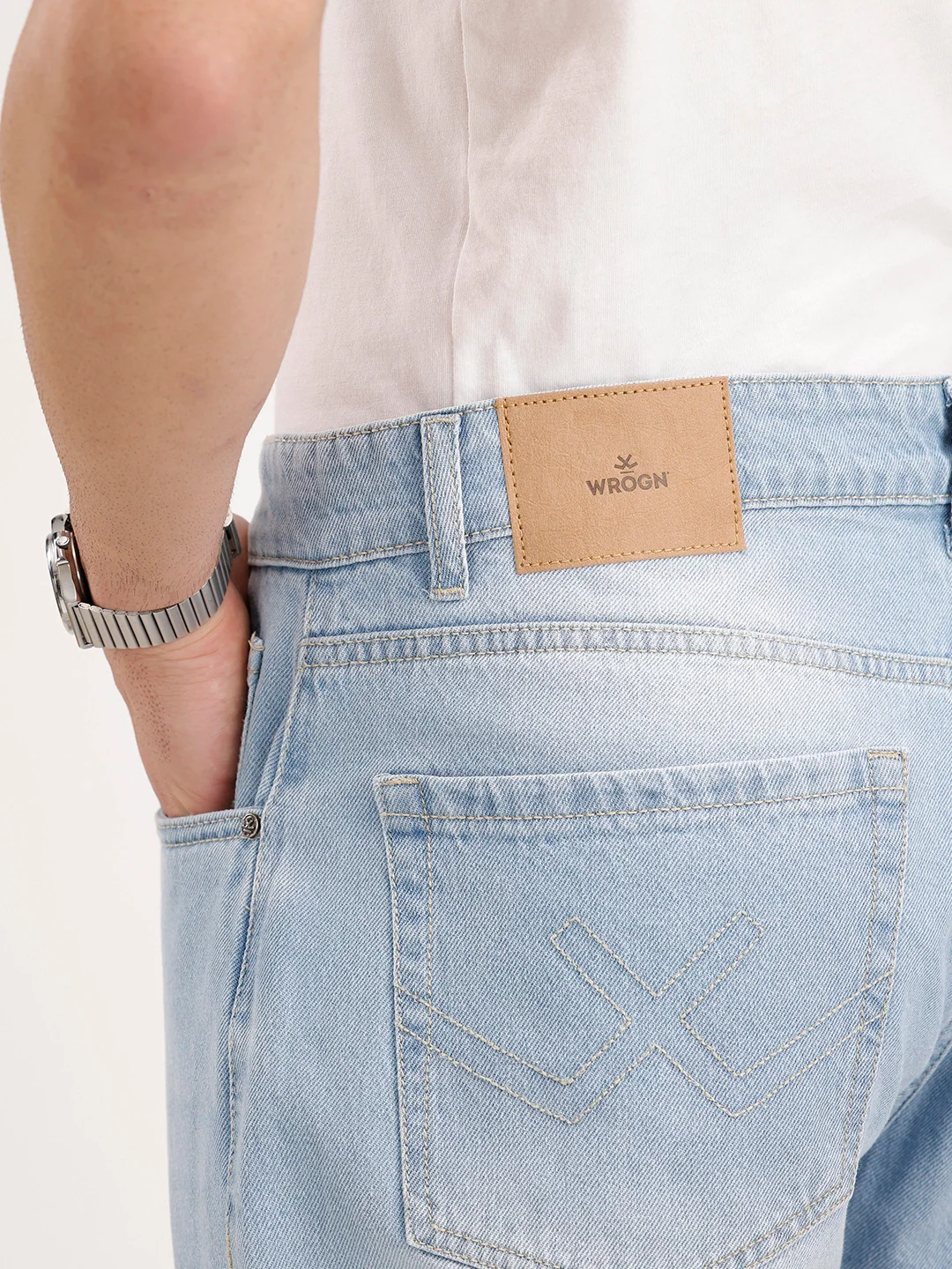 Faded Loose Fit Denim Jeans | Light Blue - Image 6