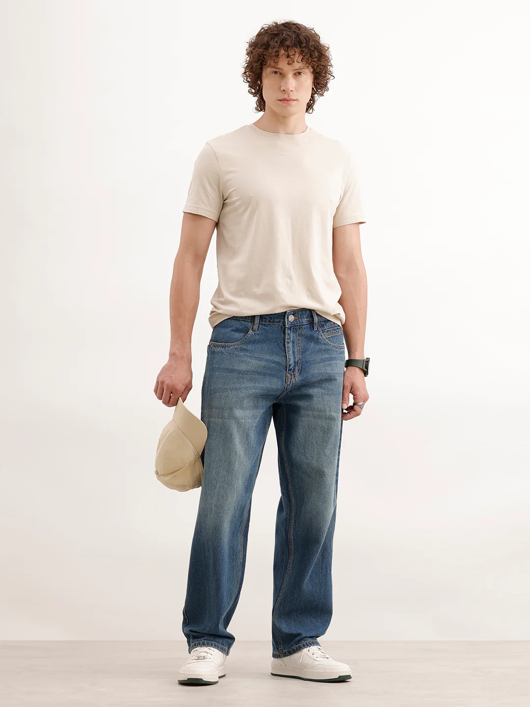 Faded Loose Fit Denim Jeans  | Light Blue - Image 2
