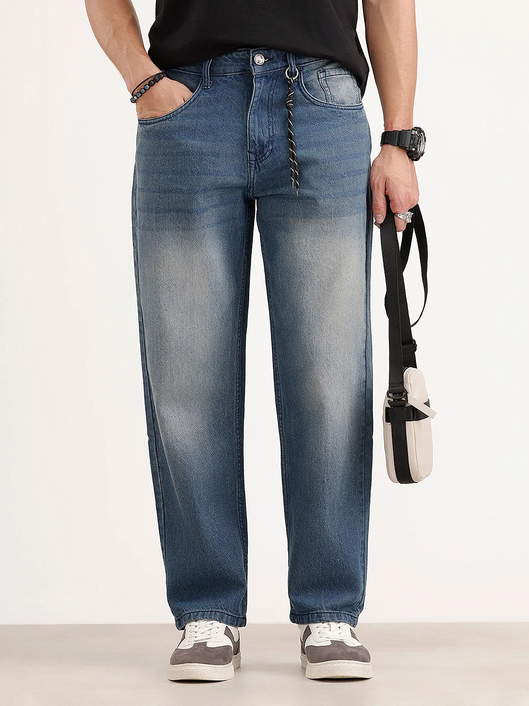 Faded Loose Fit Denim Jeans | Light Blue