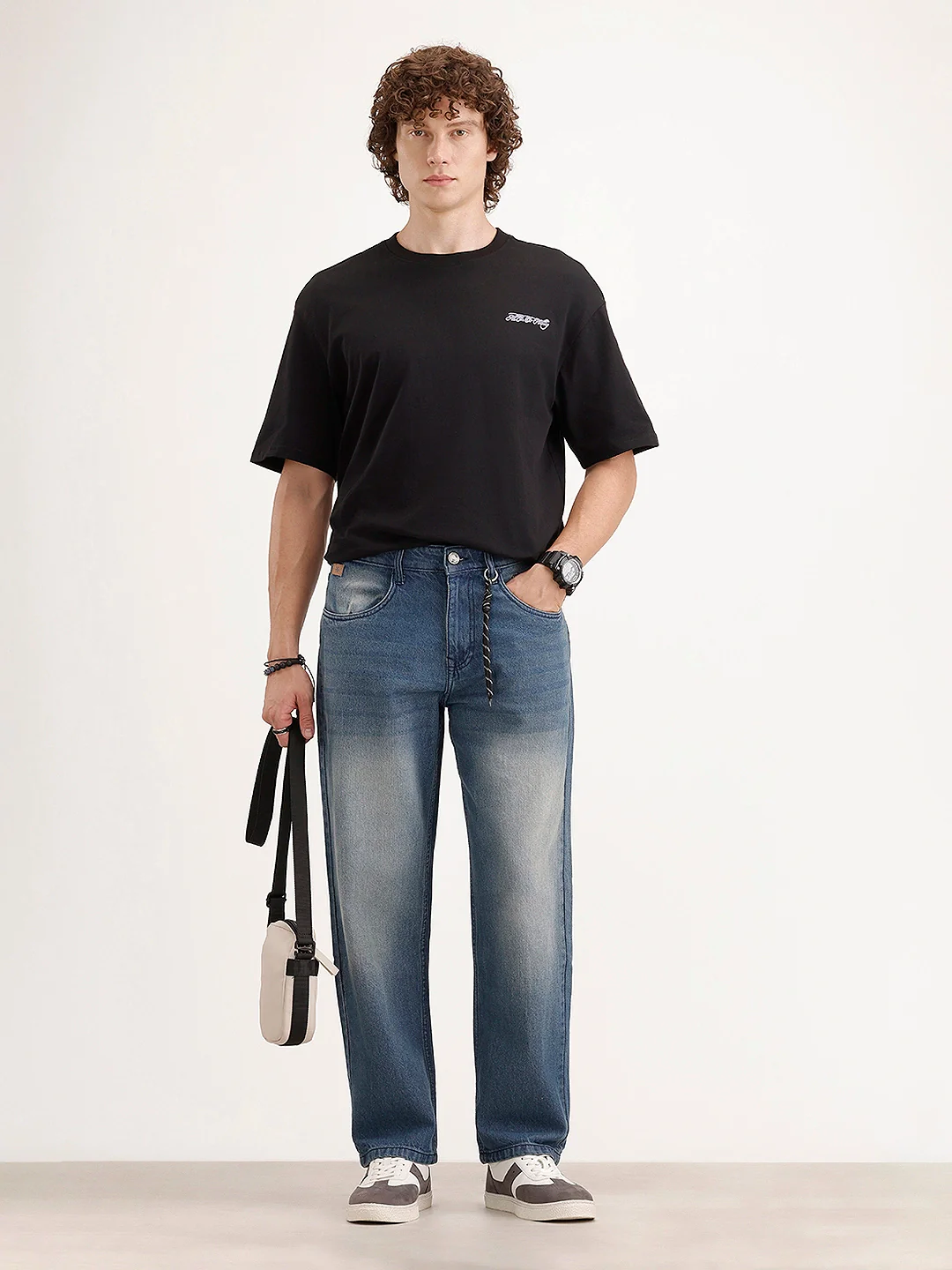 Faded Loose Fit Denim Jeans | Light Blue - Image 2