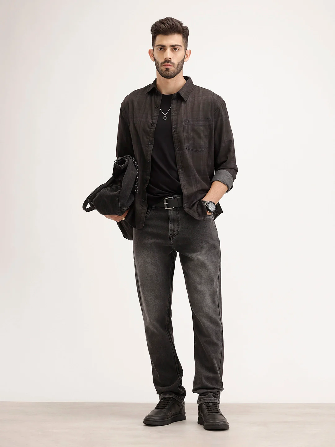 Faded Relaxed Fit Denim Jeans | Dark Grey - Image 2