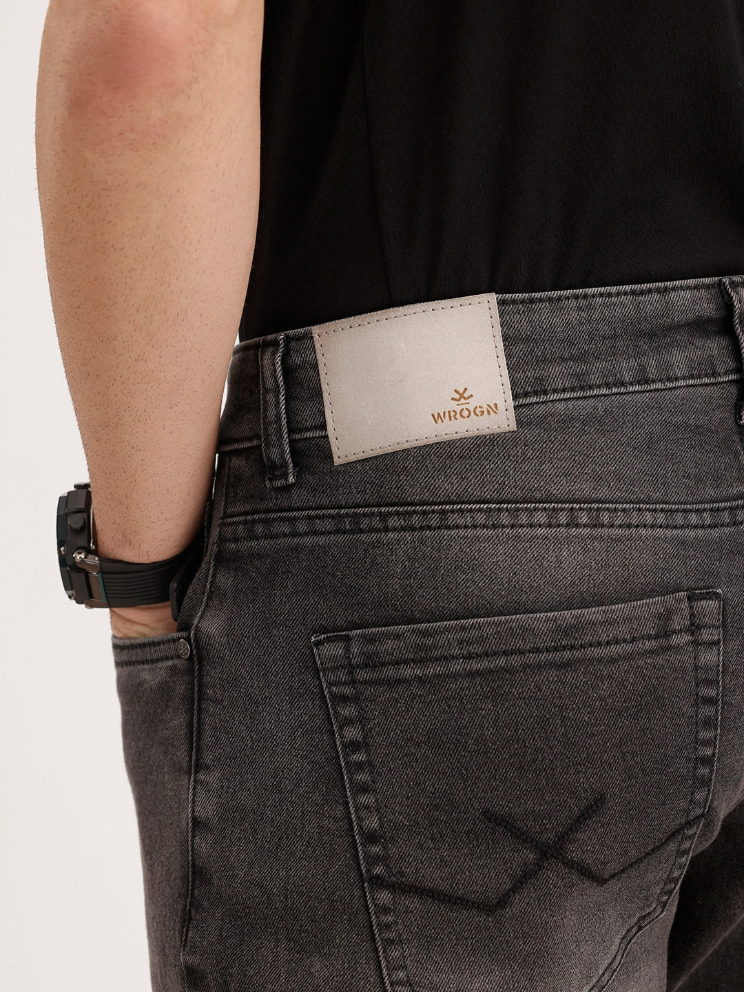 Faded Relaxed Fit Denim Jeans | Dark Grey - Image 6