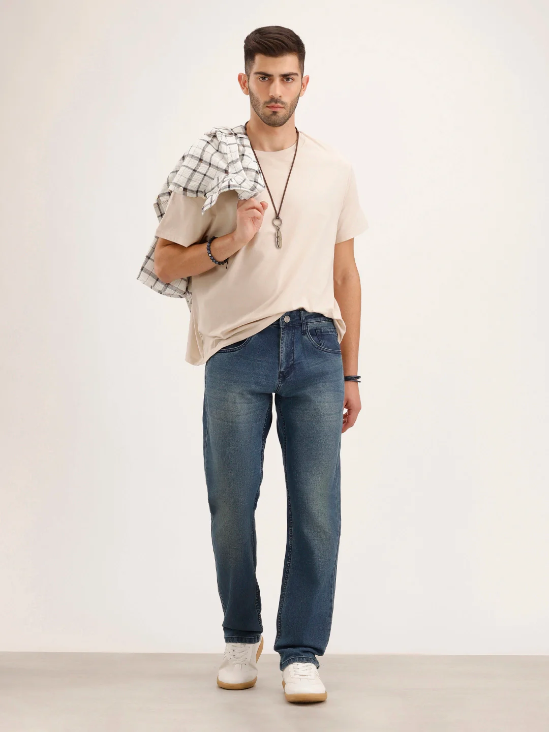 Faded Relaxed Fit Denim Jeans | Light Blue - Image 2