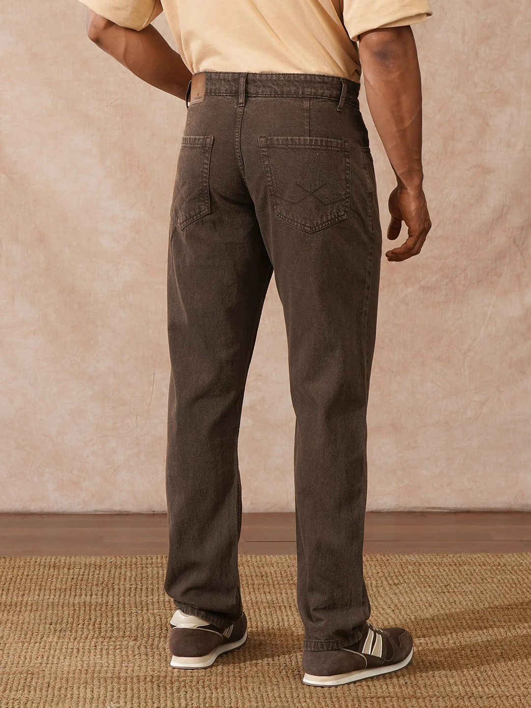 Faded Relaxed Fit Jeans | Brown - Image 3