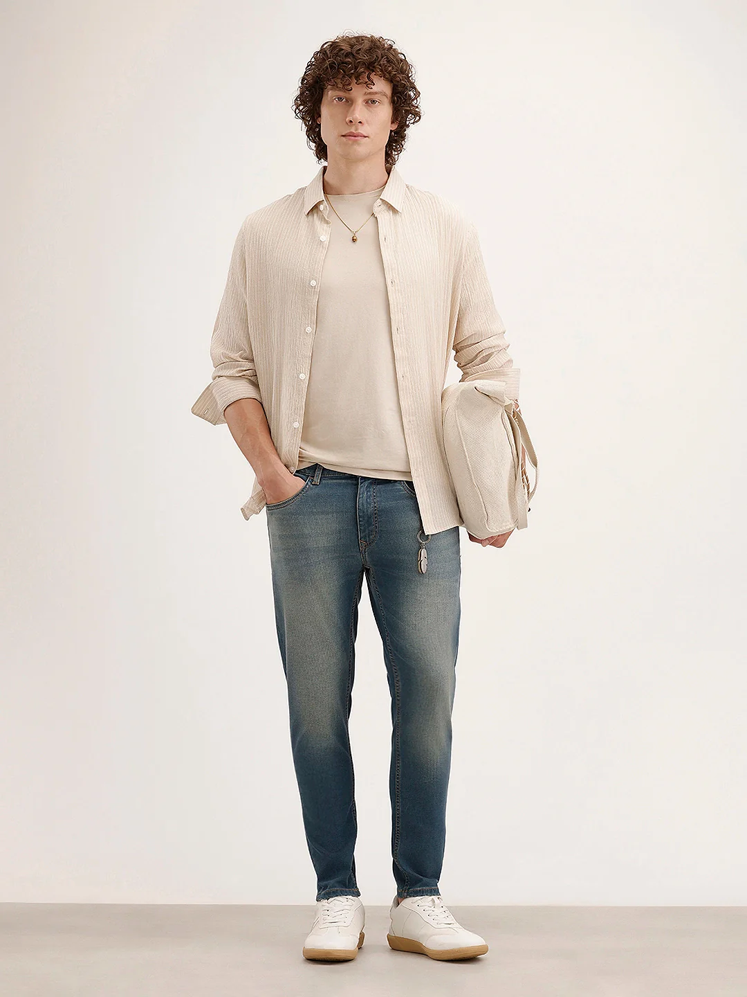 Faded Skinny Crop Denim Jeans | Light Blue - Image 2