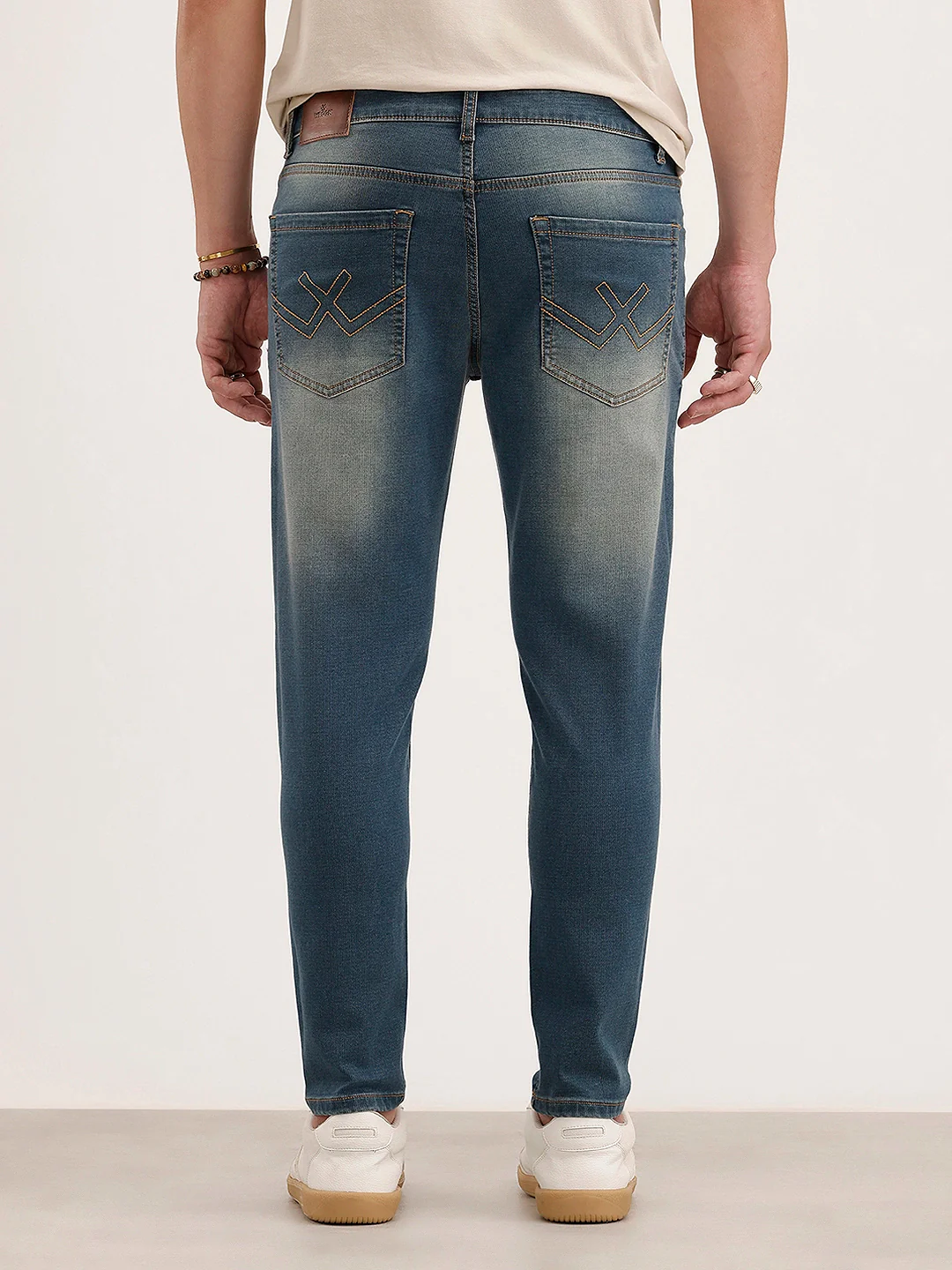 Faded Skinny Crop Denim Jeans | Light Blue - Image 3