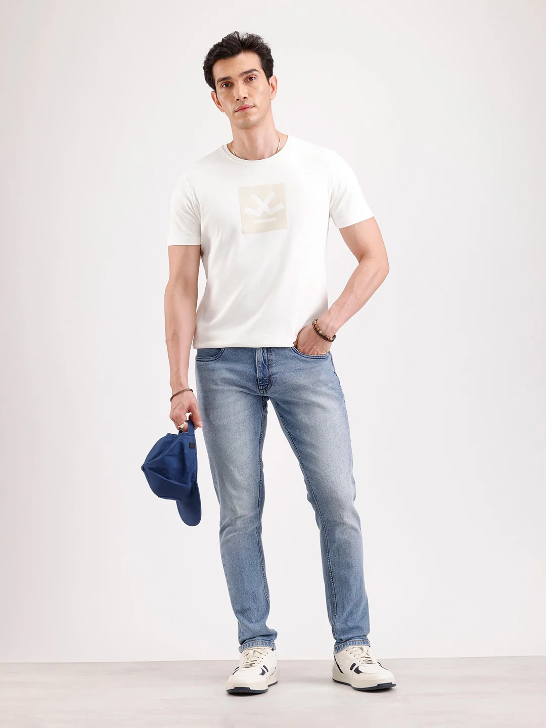 Faded Slim Fit Denim Jeans   |  Blue - Image 2