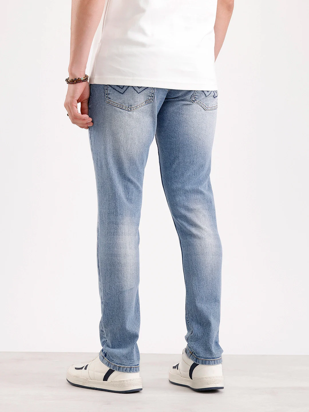 Faded Slim Fit Denim Jeans   |  Blue - Image 3