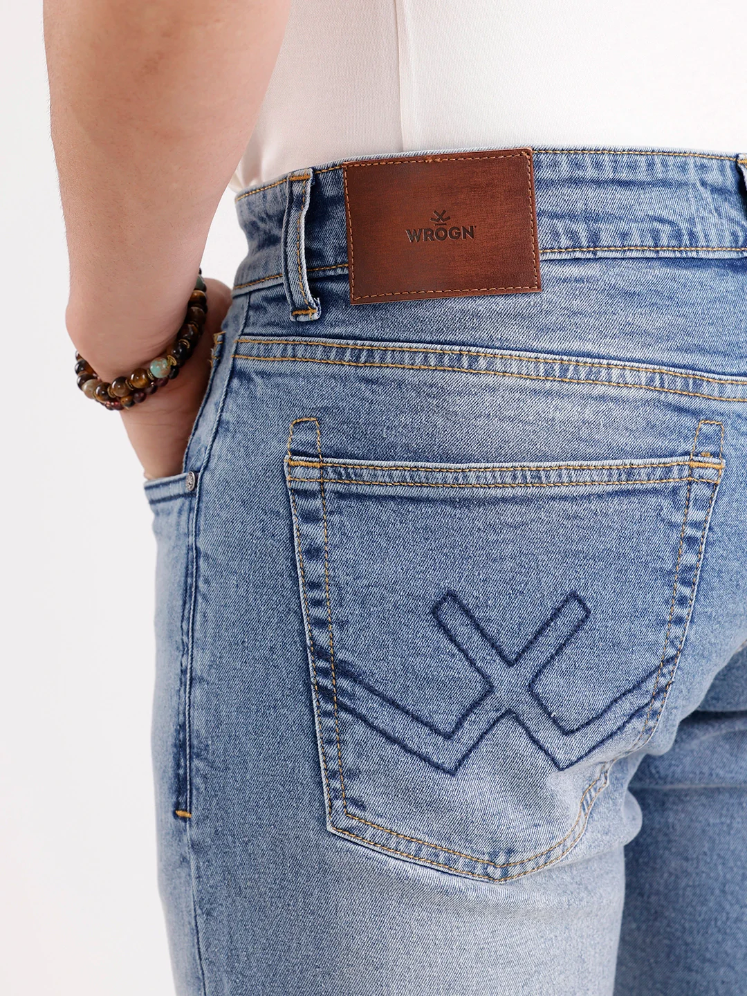 Faded Slim Fit Denim Jeans   |  Blue - Image 6