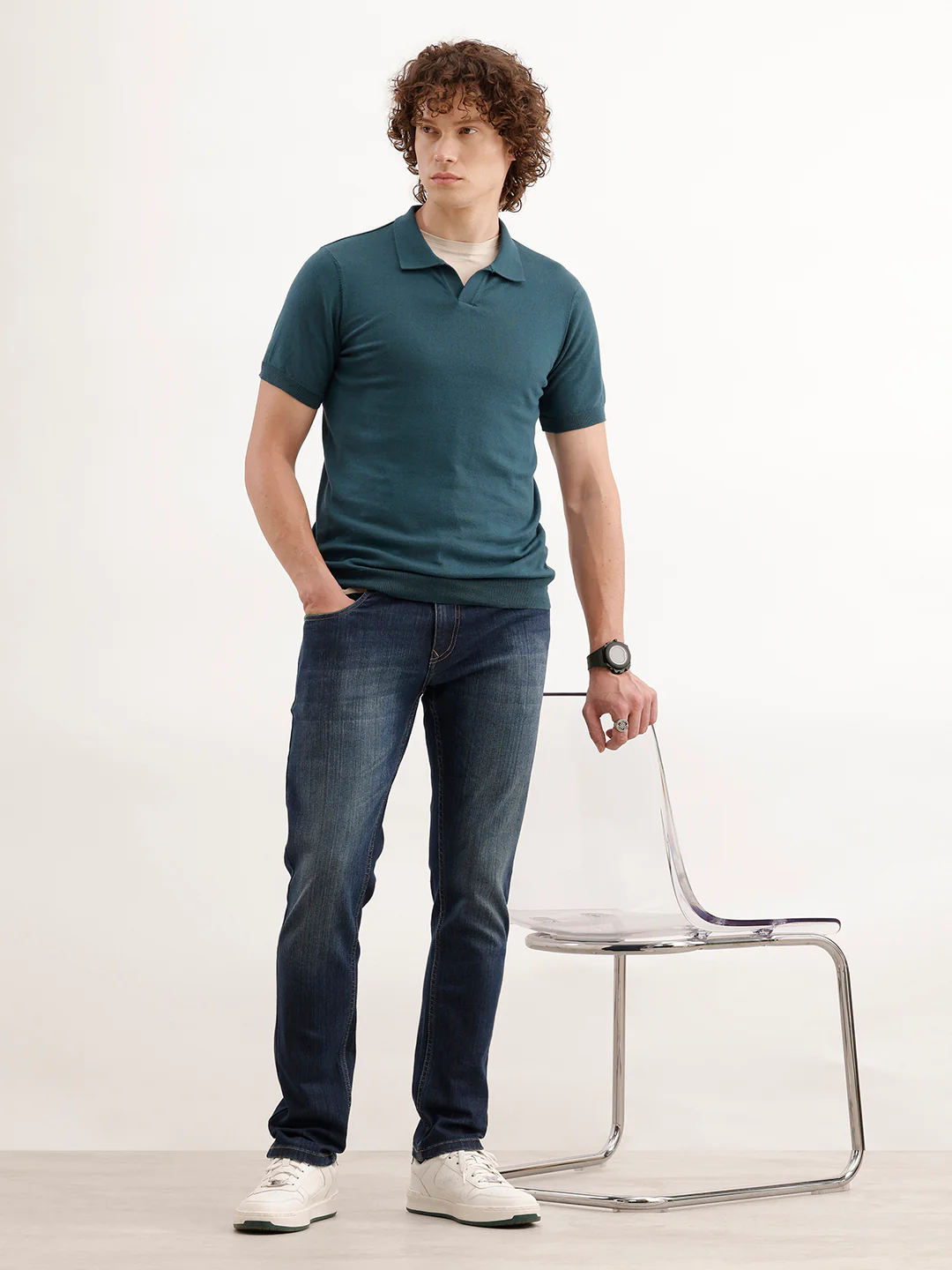 Faded Slim Fit Denim Jeans  | Blue - Image 2