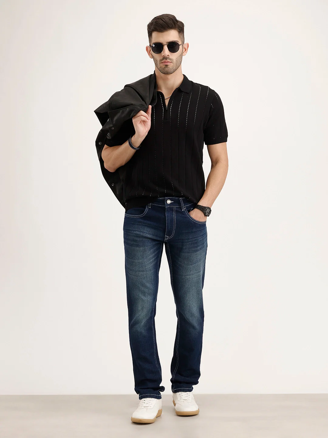 Faded Slim Fit Denim Jeans | Blue - Image 2