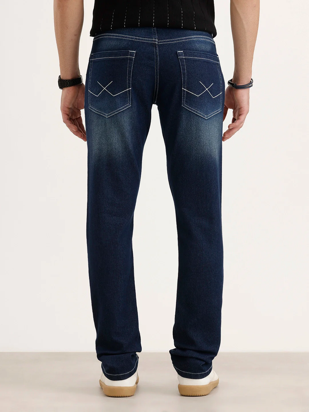 Faded Slim Fit Denim Jeans | Blue - Image 3
