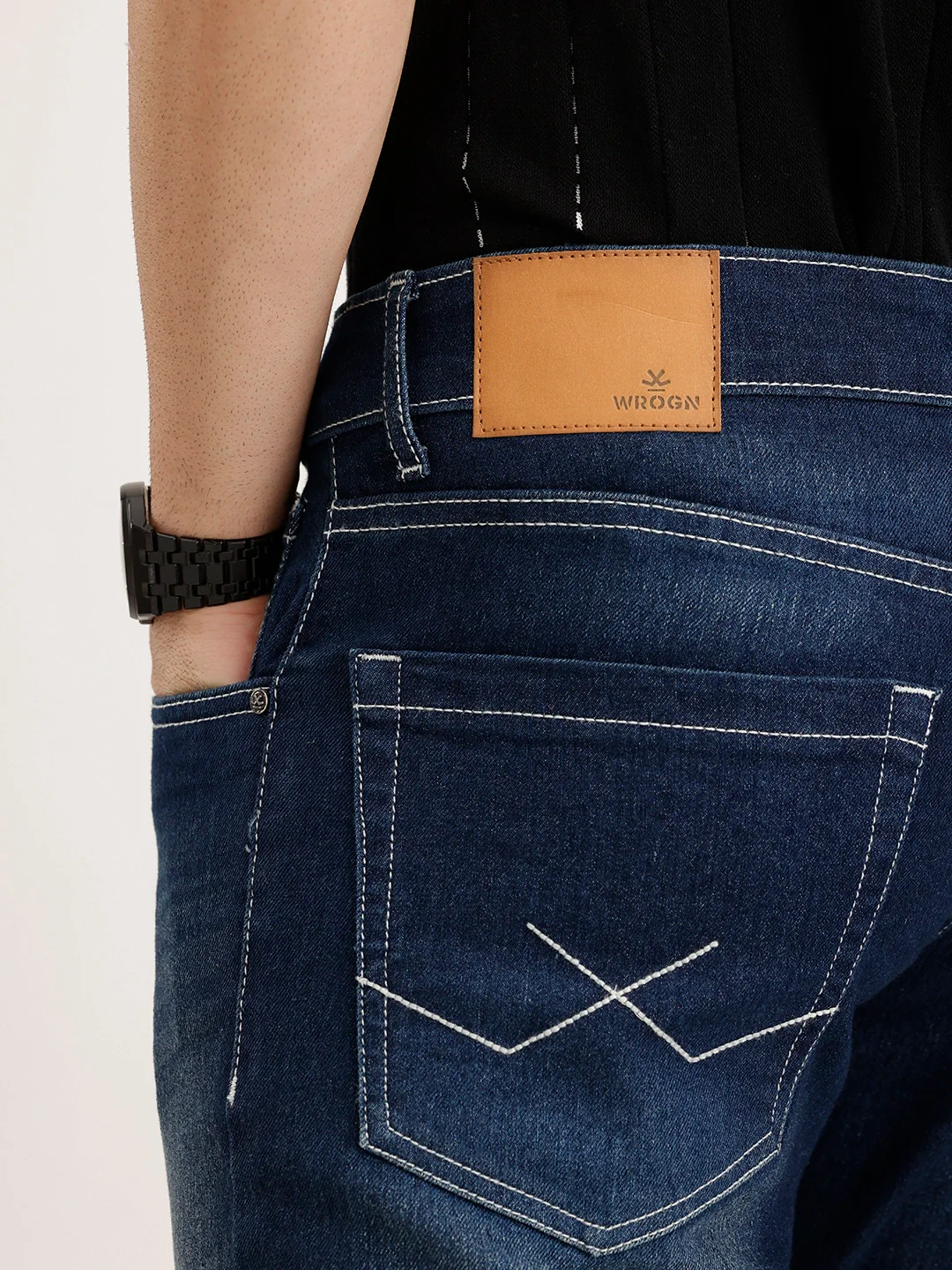 Faded Slim Fit Denim Jeans | Blue - Image 6