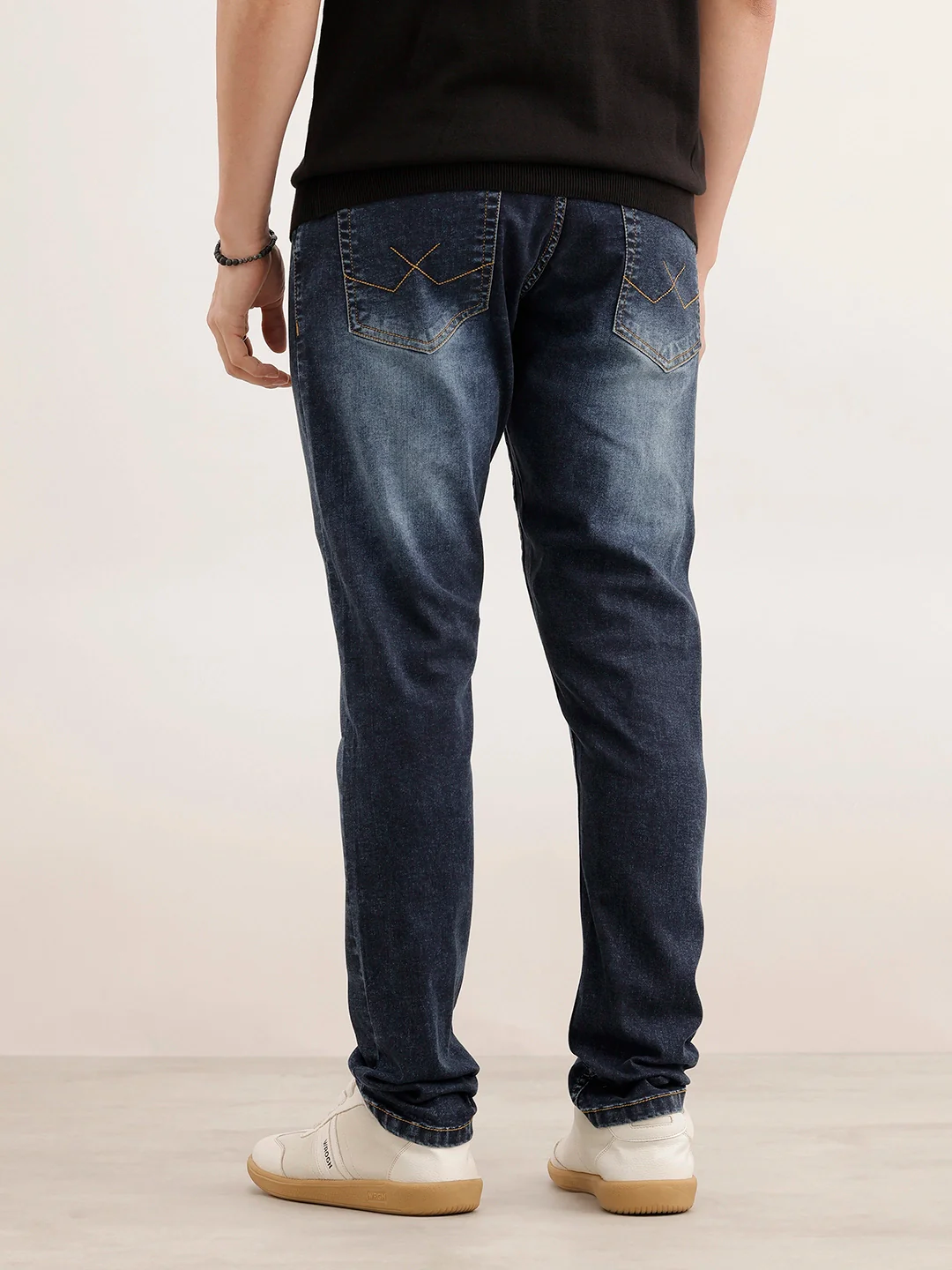 Faded Slim Fit Denim Jeans | Blue - Image 3