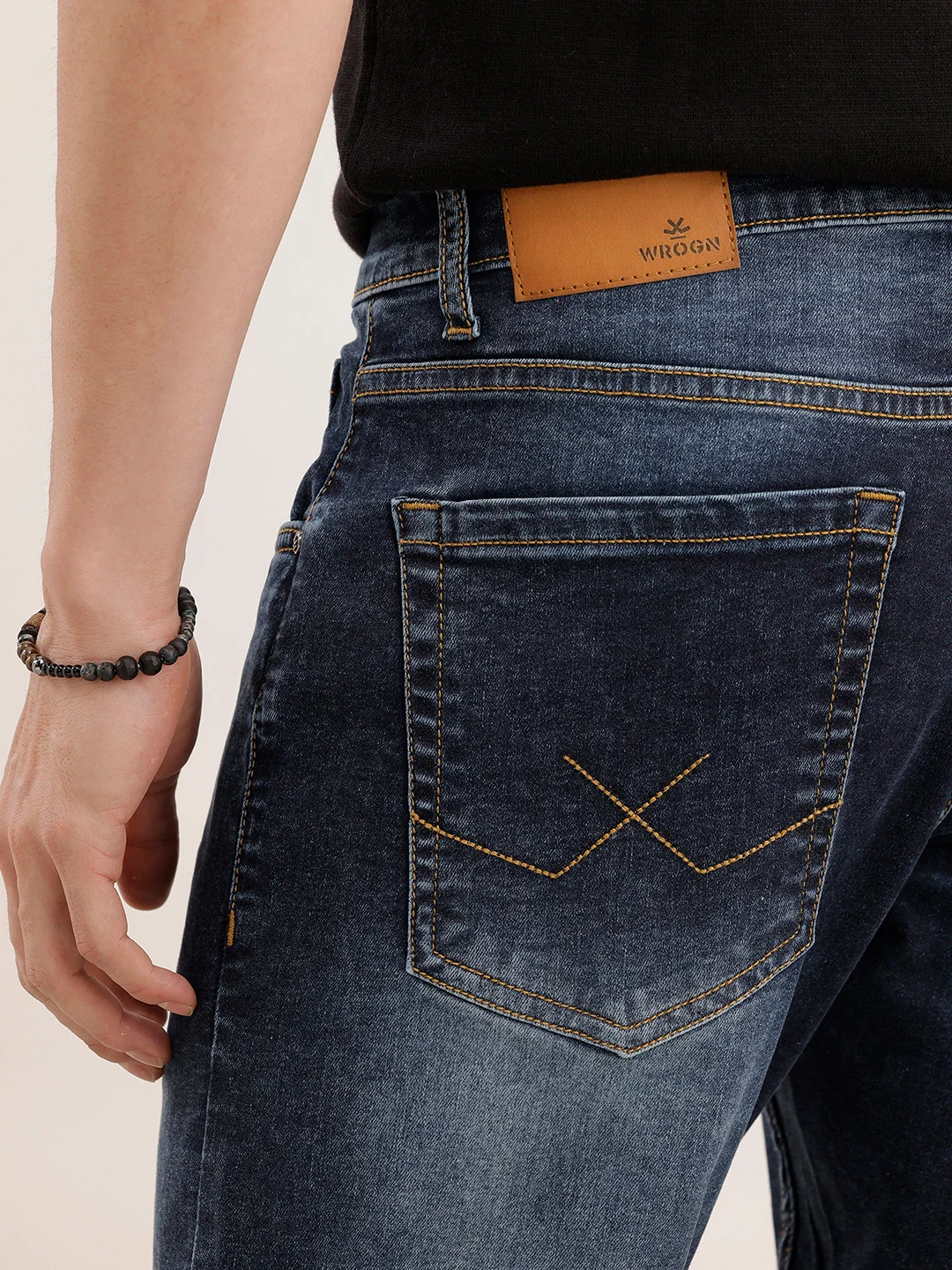 Faded Slim Fit Denim Jeans | Blue - Image 6