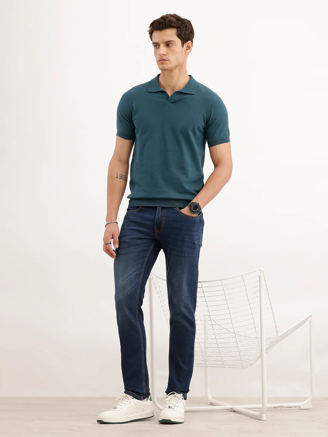 Faded Slim Fit Denim Jeans  | Blue - Image 2
