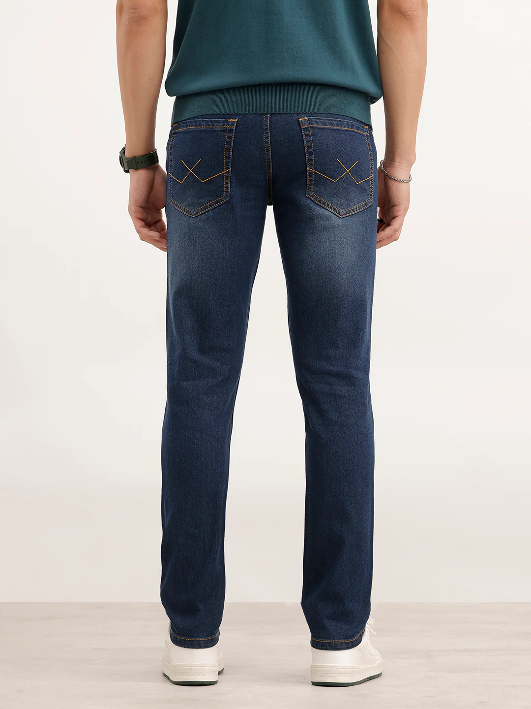 Faded Slim Fit Denim Jeans  | Blue - Image 3