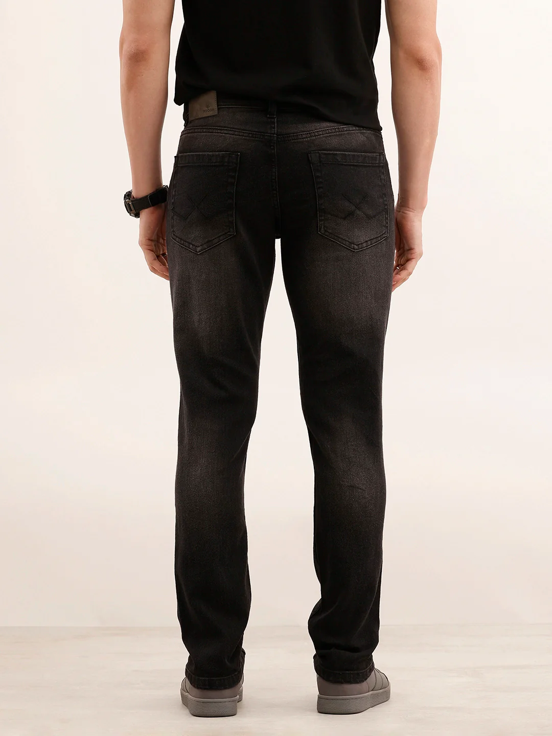 Faded Slim Fit Denim Jeans | Charcoal - Image 3