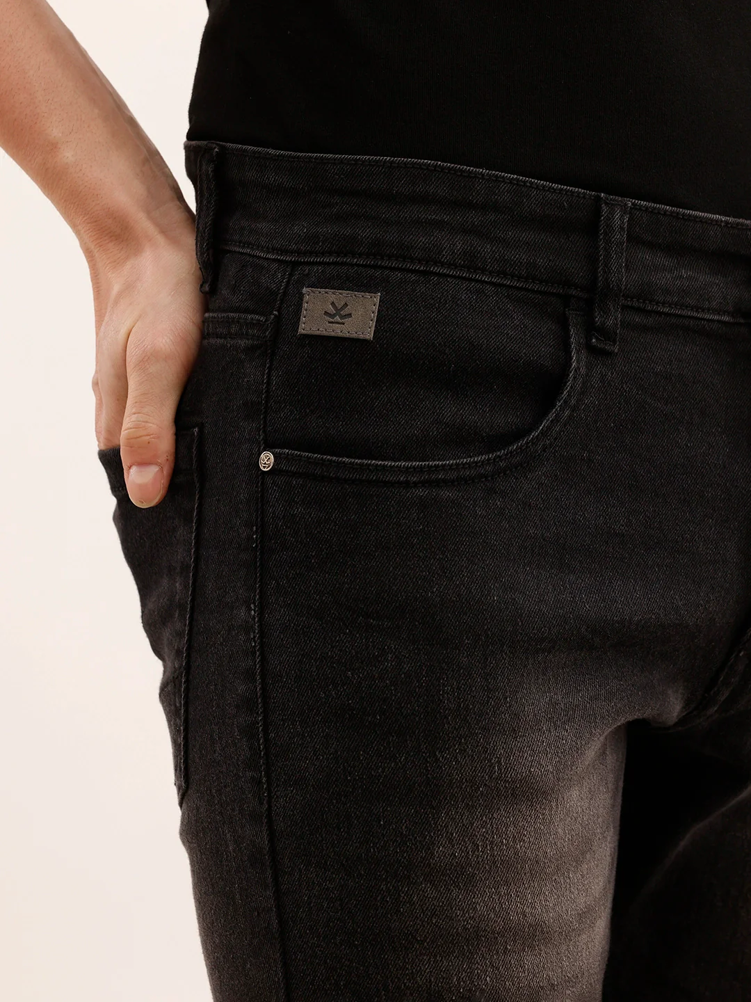 Faded Slim Fit Denim Jeans | Charcoal - Image 5