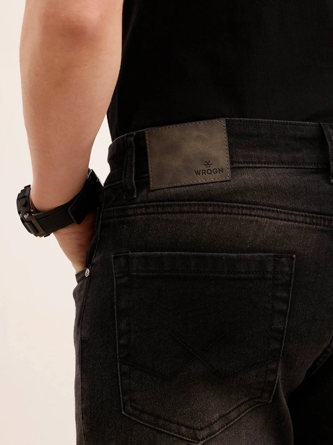 Faded Slim Fit Denim Jeans | Charcoal - Image 6