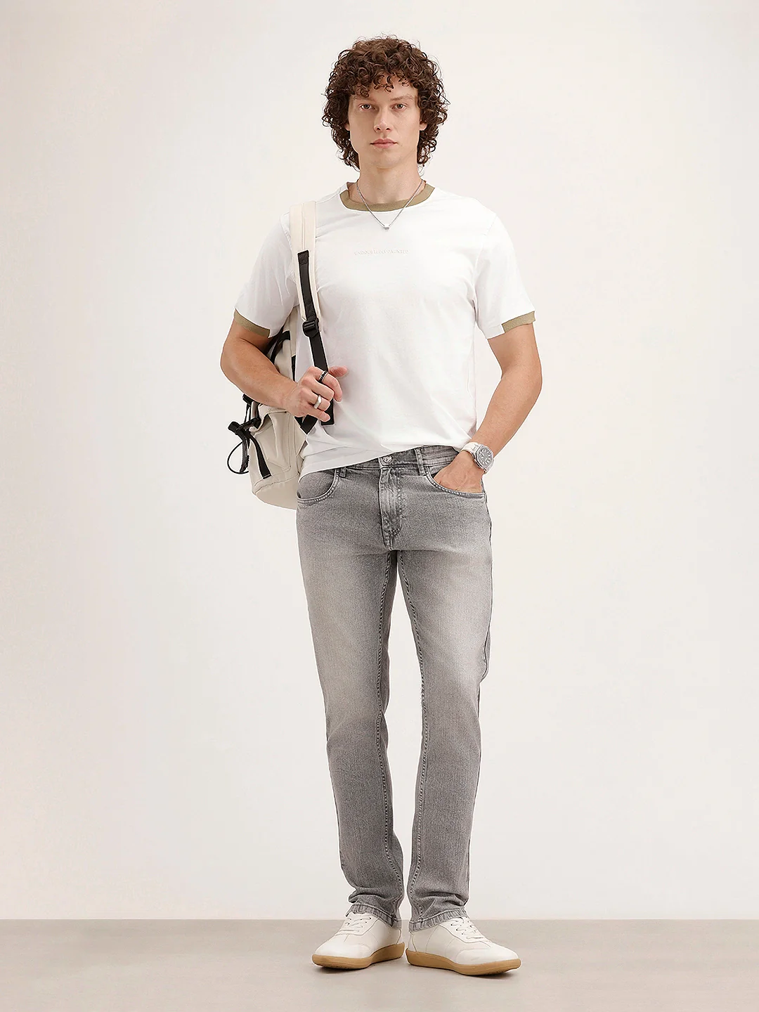 Faded Slim Fit Denim Jeans | Grey - Image 2
