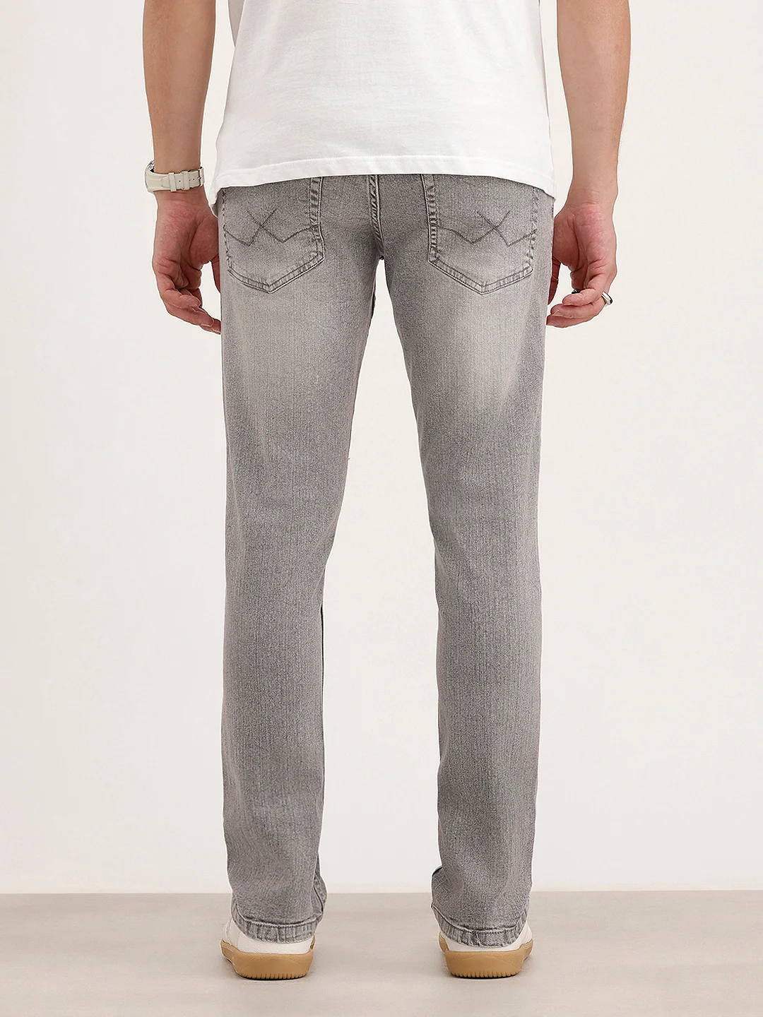 Faded Slim Fit Denim Jeans | Grey - Image 3