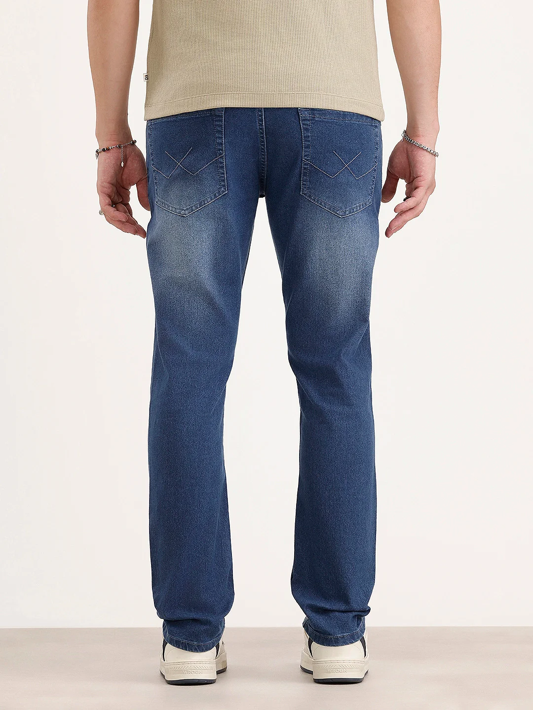 Faded Slim Fit Denim Jeans | Light Blue - Image 3