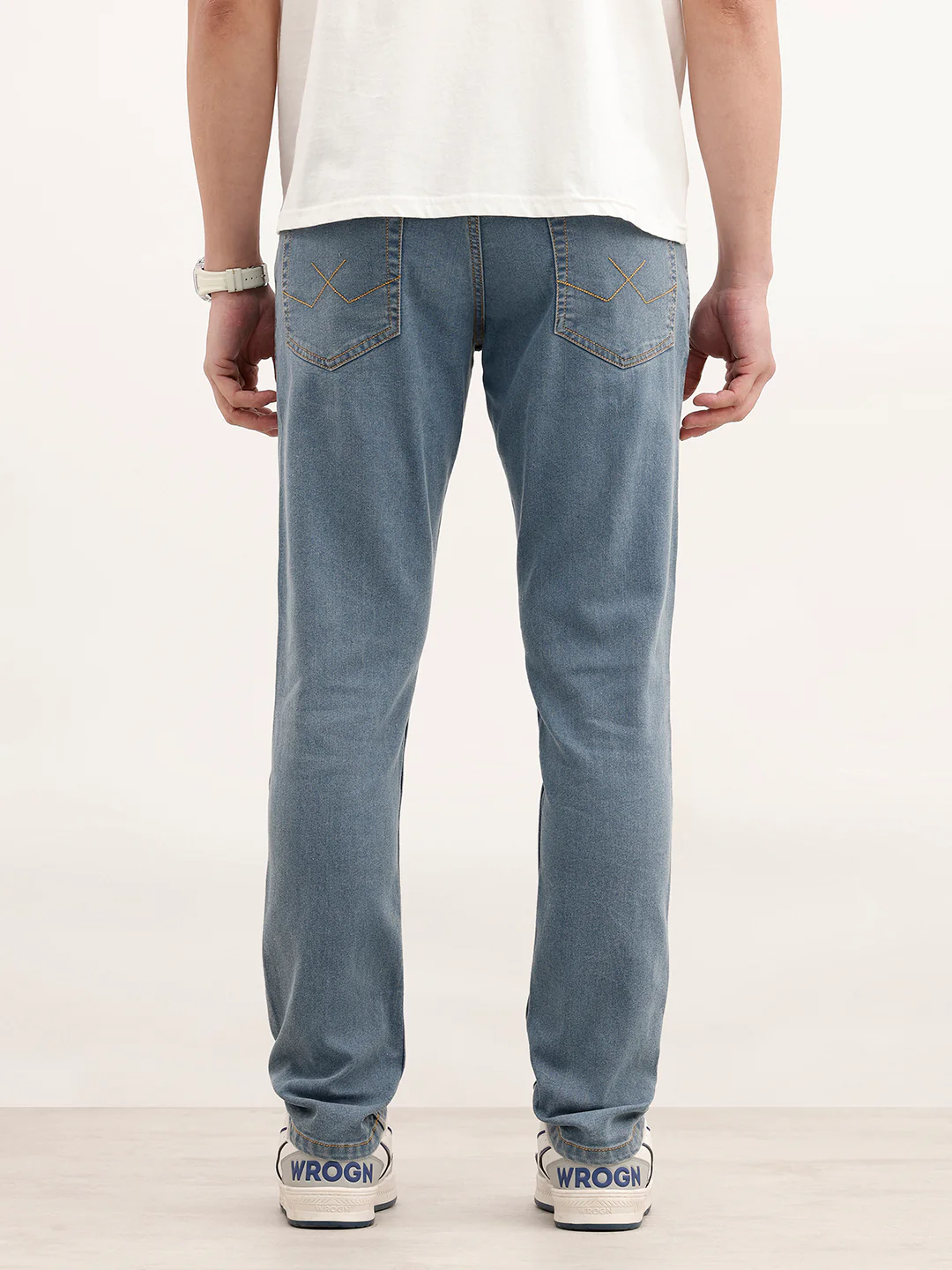 Faded Slim Fit Denim Jeans | Light Blue - Image 3