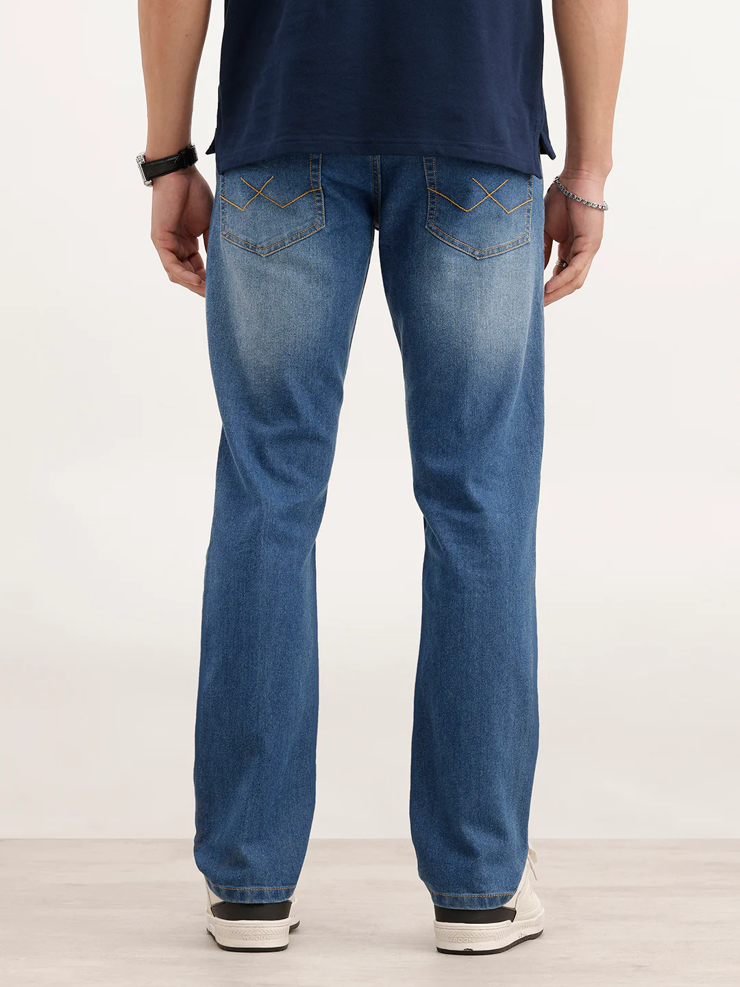 Faded Slim Fit Denim Jeans  | Light Blue - Image 3