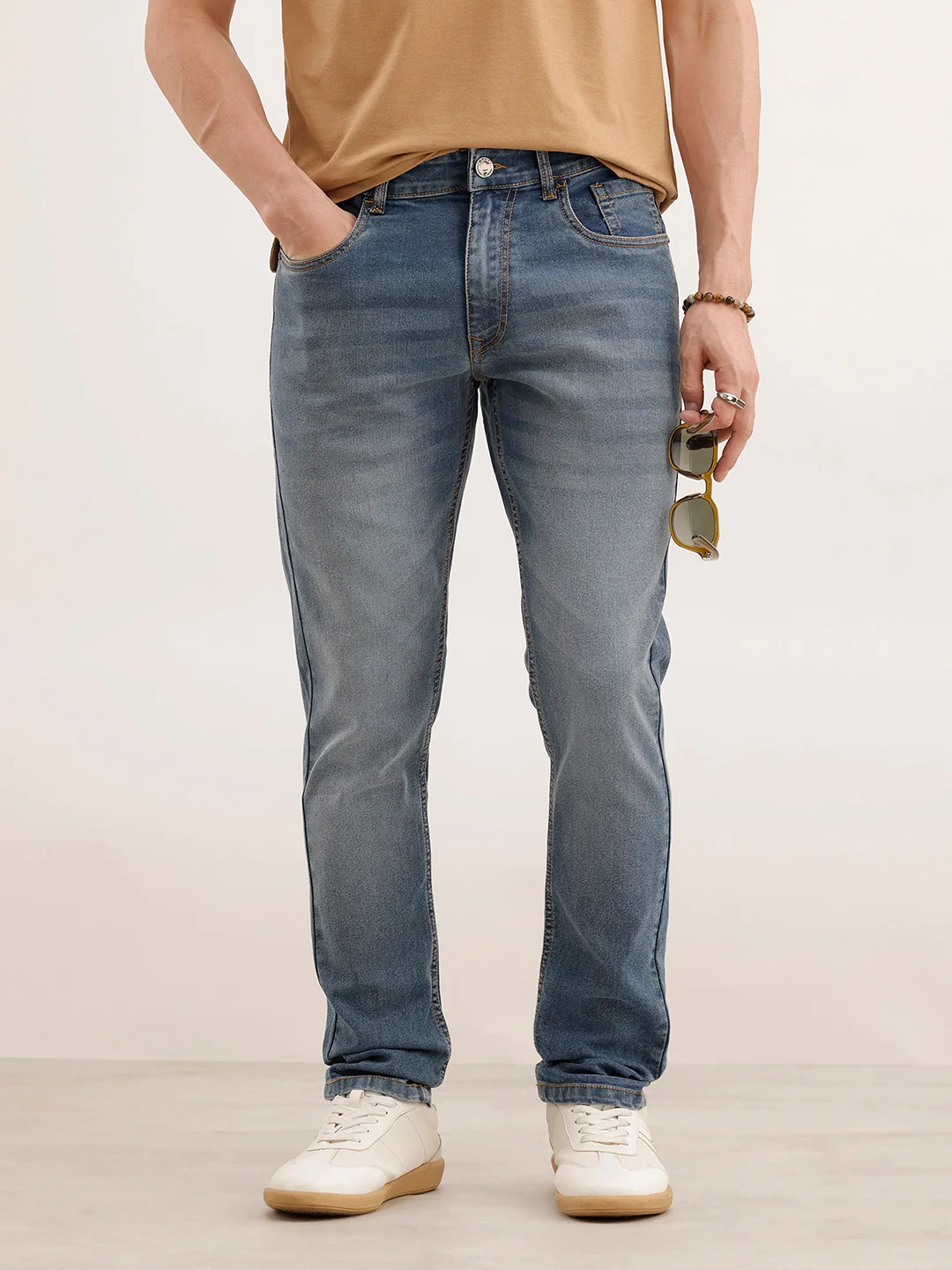 Faded Slim Fit Denim Jeans | Light Blue