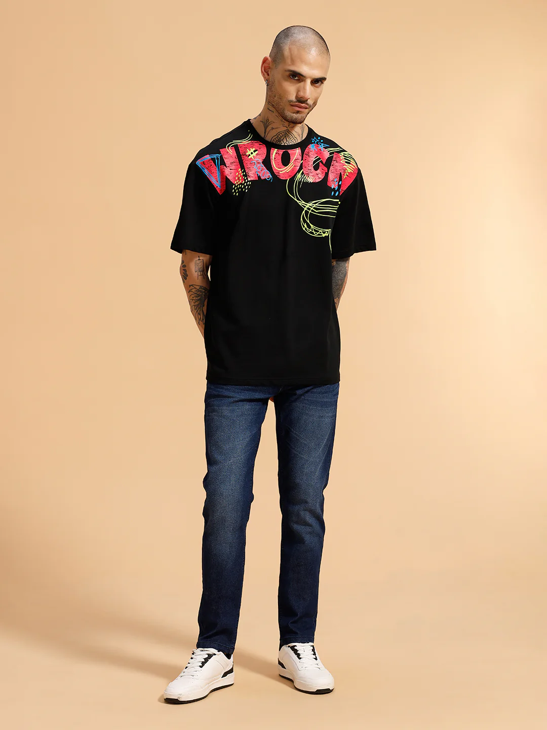 Faded Slim Fit Jeans | Dark Blue - Image 2