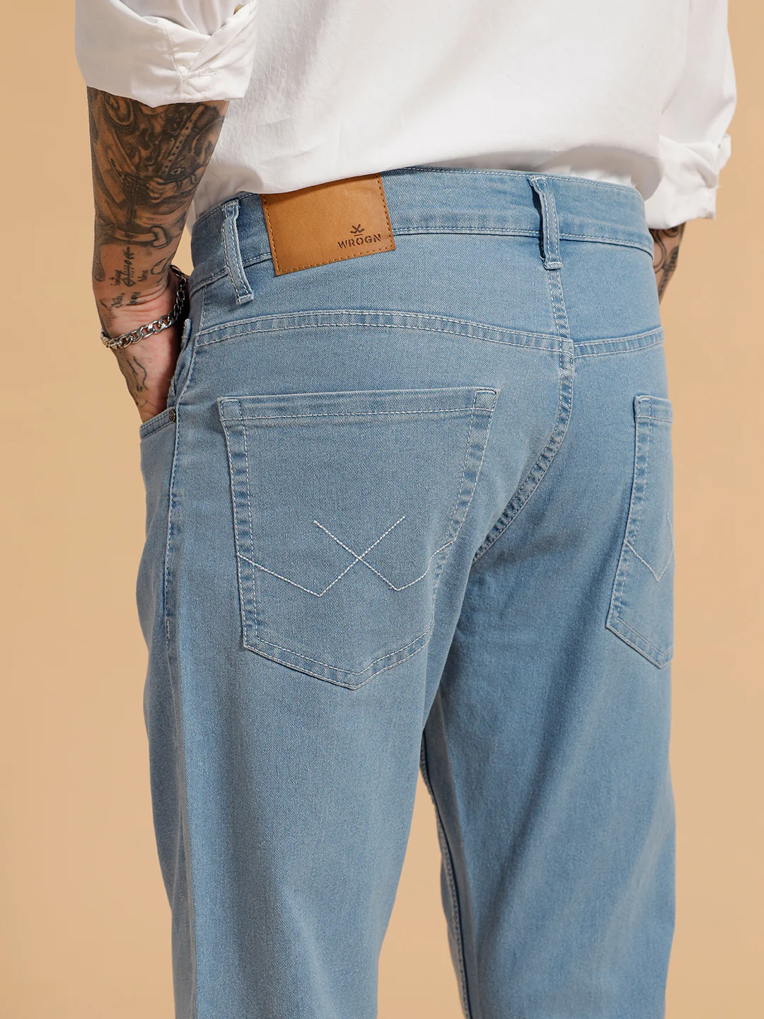 Faded Slim Fit Jeans | Light Blue - Image 5